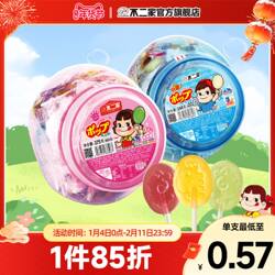 不二家水果味牛奶味棒棒糖60支桶装零食喜糖年货节糖果散装网红