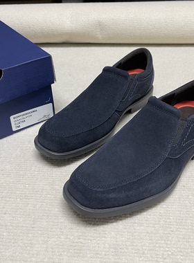 Rockport乐步男鞋 反绒皮一脚蹬休闲皮鞋 商务通勤轻便大码鞋47.5