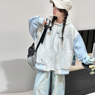 女童棒球服外套2026春装新款洋气超好看宽松拉链休闲初中生上衣潮