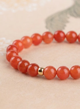 女款2026年新款天然水晶南红玛瑙手饰手串情侣红色手链本命年礼物