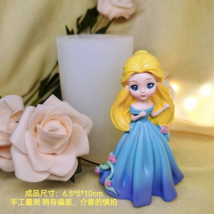 3d立体卡通人物 甜心公主硅胶模具 女孩 石膏娃娃摆摊 滴胶 蜡烛