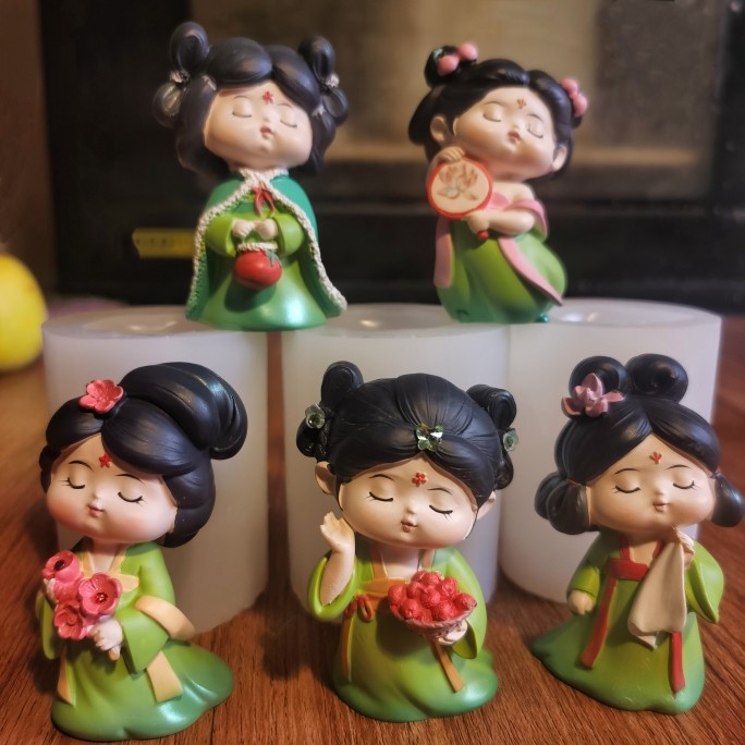 3D立体古风女孩模具 DIY香DIY模具