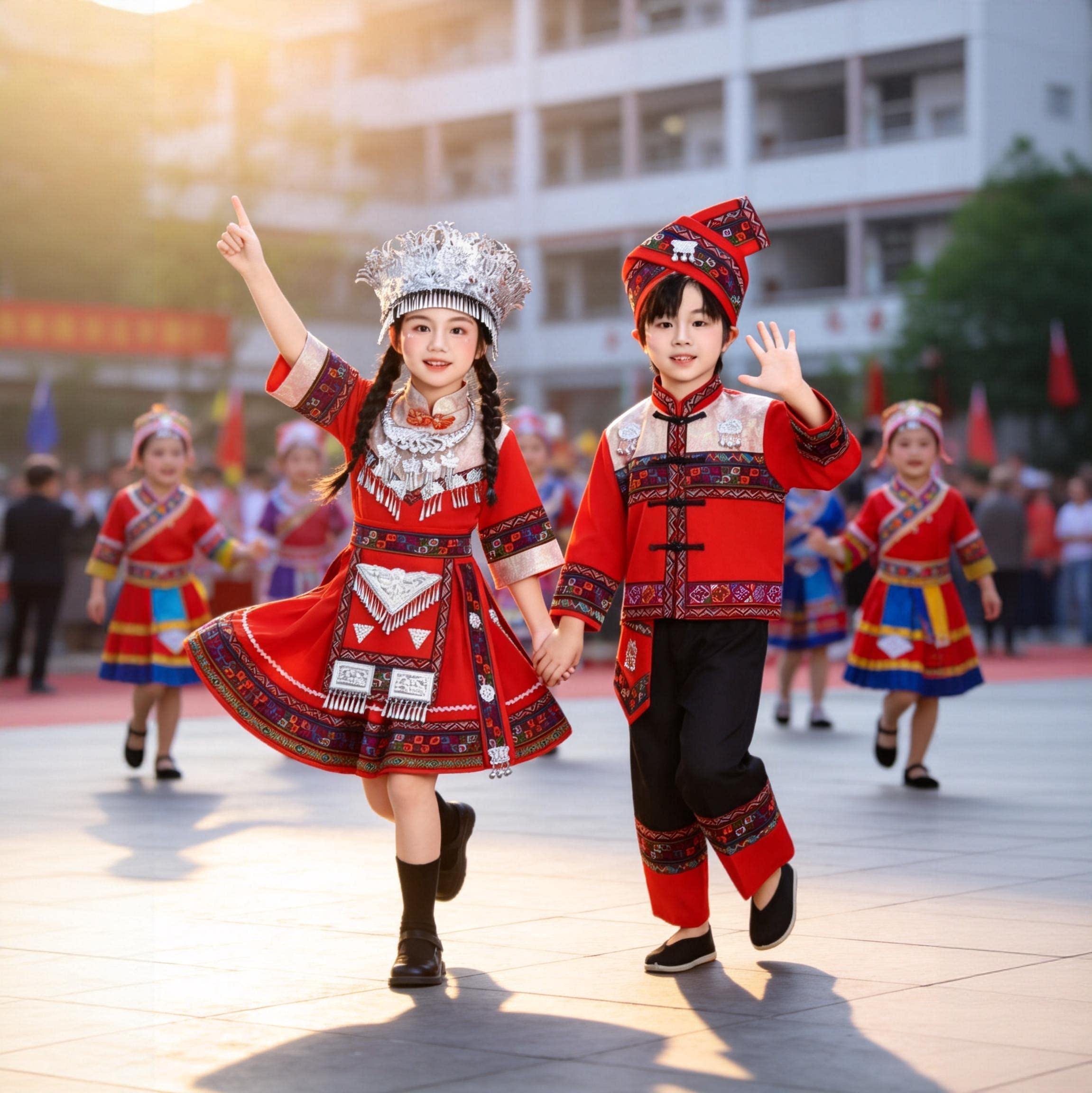 少数民族儿童舞蹈演出服图片