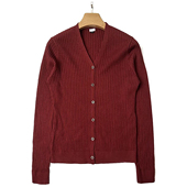 纯羊毛精纺美利奴毛衣春秋冬季 羊毛衫 罗纹弹力修身 V领开衫 女士