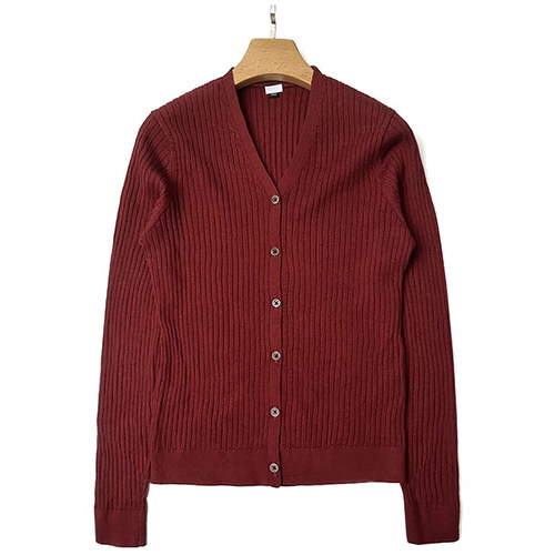 羊毛衫女士 V领开衫罗纹弹力修身纯羊毛精纺美利奴毛衣春秋冬季OL