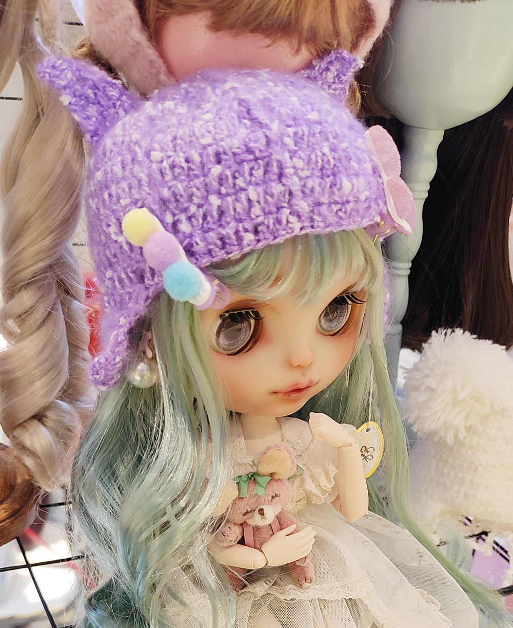 ▲猫殿▲包邮 小布帽子 娃娃 猫耳针织帽 Blythe 马海毛 现货