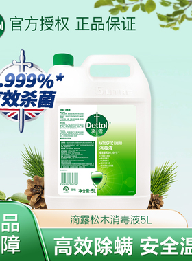 滴露消毒液大桶5L家用室内家居地板洗衣物除菌液非酒精84消毒水