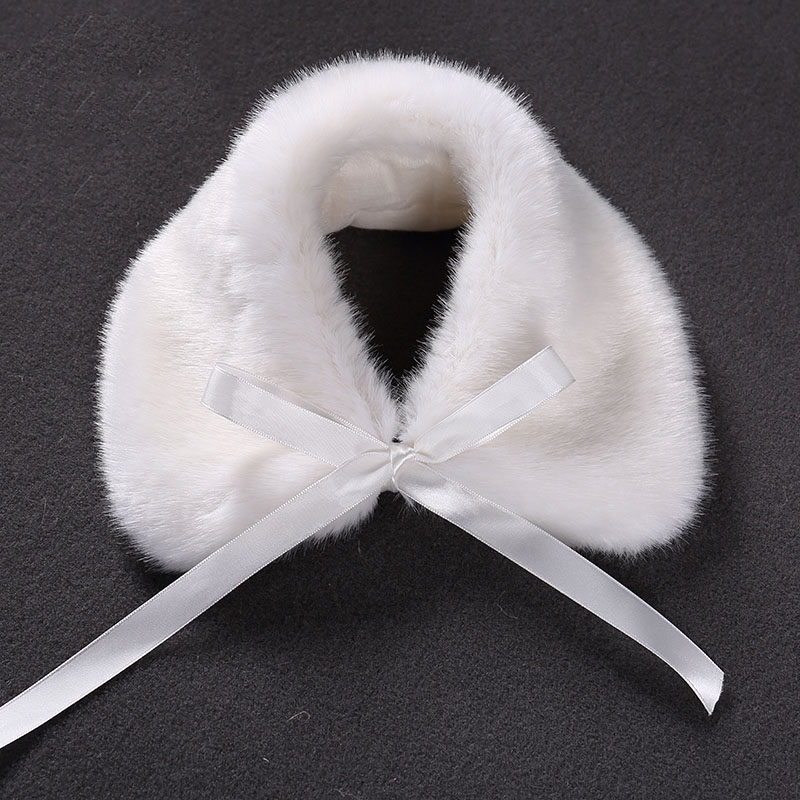어린이 스카프 가을 겨울 모피 칼라 스카프 소녀 한국 스타일 겨울 모조 모피 흰색 두꺼운 따뜻한 목 커버 유니버설