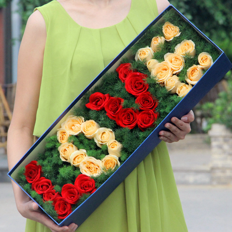 生日礼盒重庆鲜花店同城速递玫瑰花束生日万州永川北碚江津送闺蜜