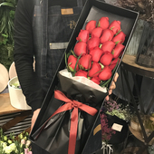 哈尔滨鲜花速递粉白香槟红玫瑰礼盒爱情生日祝福闺蜜同城情人节