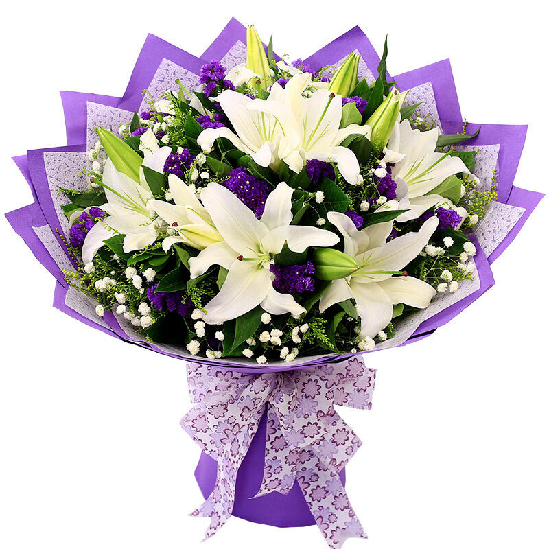 香水百合花束杭州鲜花速递全国南京武汉广州深圳上海同城花店送花