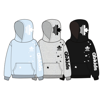 美式复古枫叶刺绣连帽卫衣