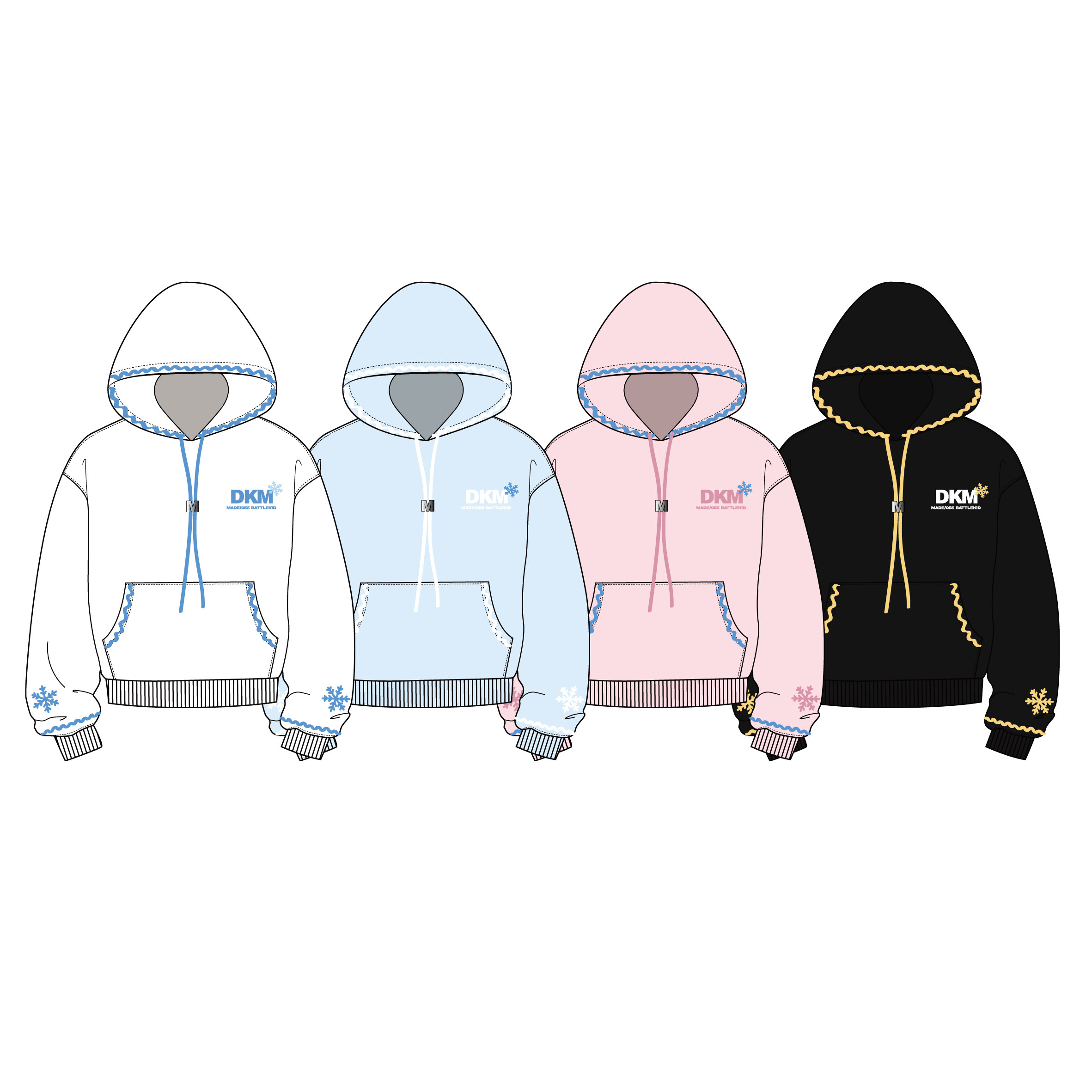 126KID 美式贝壳绣加绒连帽卫衣男女春季新款情侣潮牌宽松外套