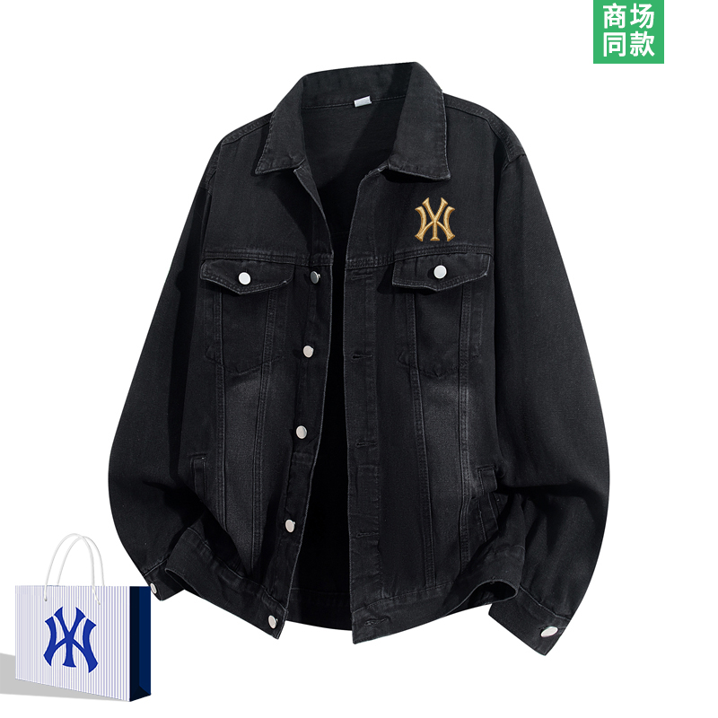 牛仔外套男款美式潮牌翻领夹克