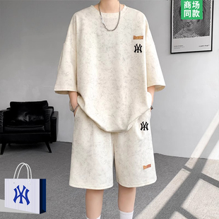 【专柜同款】男士运动套装潮牌夏季新款痞帅高级感短袖短裤两件套