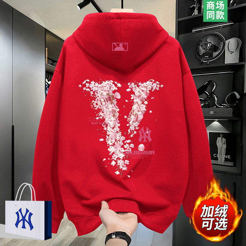 奥莱精品 | 上新爆款 | 加绒加厚 | 红色卫衣男士本命年连帽外套,男装,汉服,淘宝优惠券,粉丝福利购,淘宝优惠卷