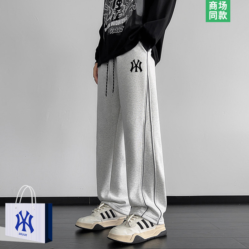 【奥莱精选】潮牌休闲裤男士夏季新款宽松直筒卫裤男生垂感长裤子