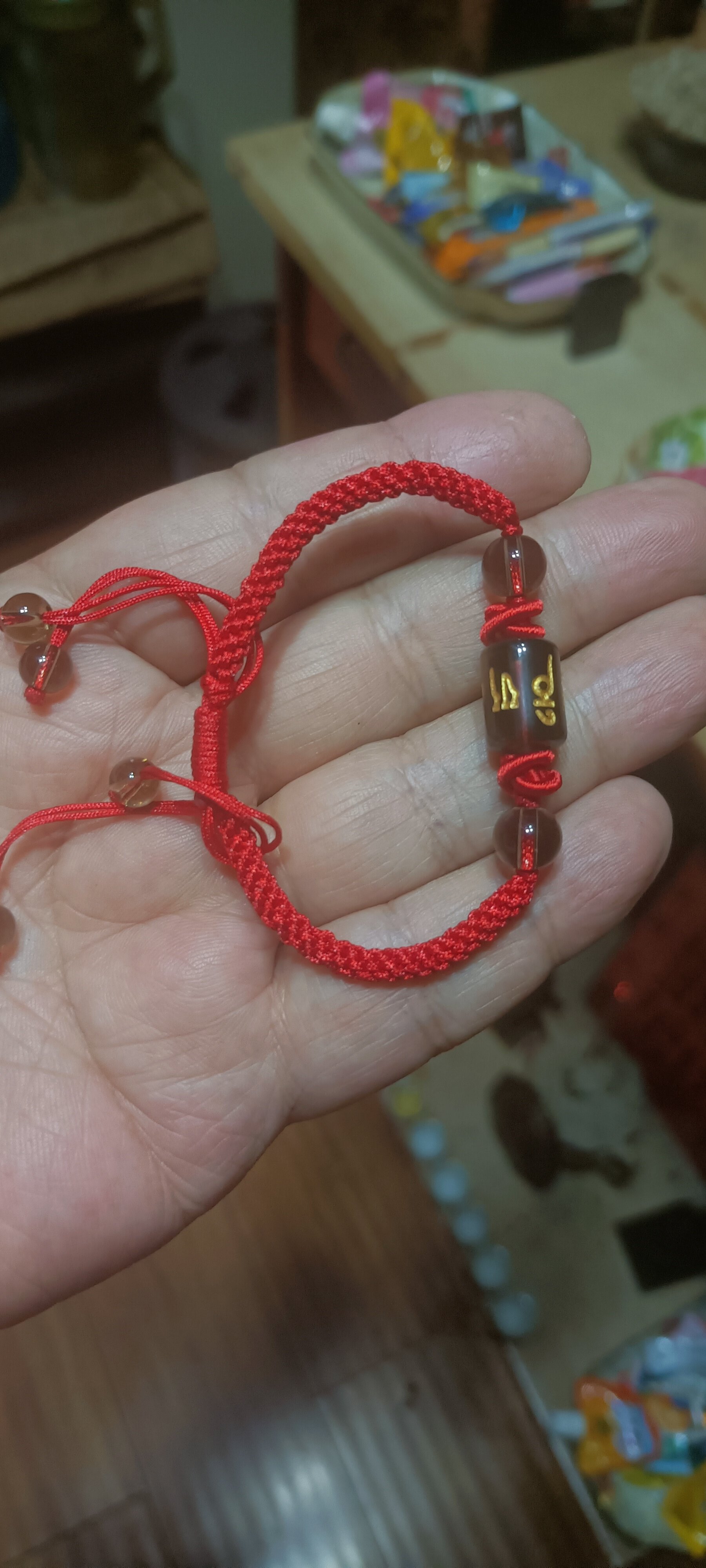 天然茶晶手链女款本命年红绳手串情侣礼物送女友闺蜜男款手工编织