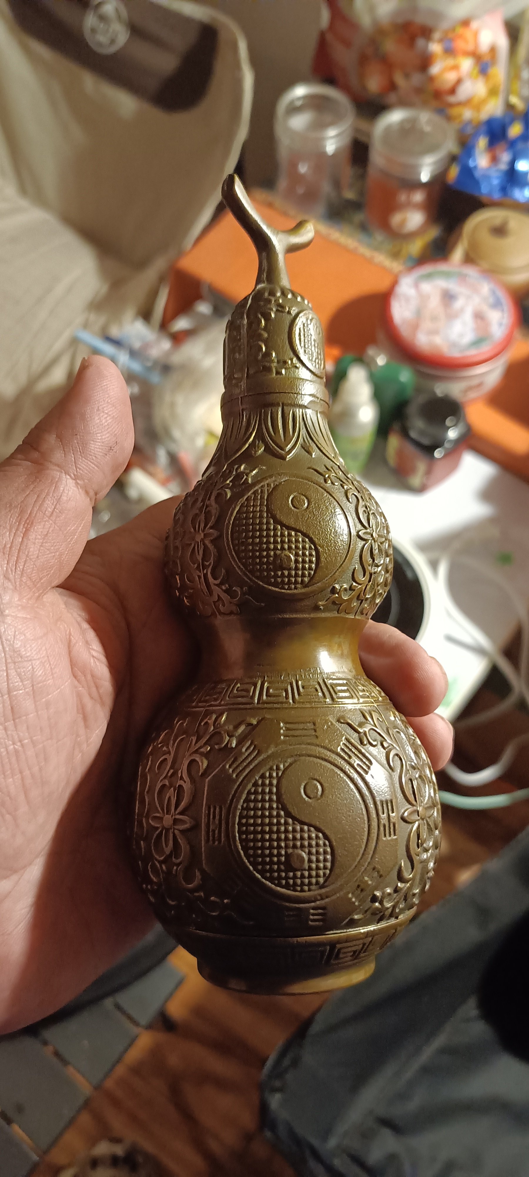 玄关摆件黄铜八卦镇宅葫芦开口开盖大号空心宝葫芦铜礼工艺品,家居饰品,装饰摆件,淘宝优惠券,粉丝福利购,淘宝优惠卷