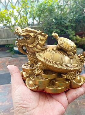 铜子母龙龟招财镇宅摆件天斩客厅