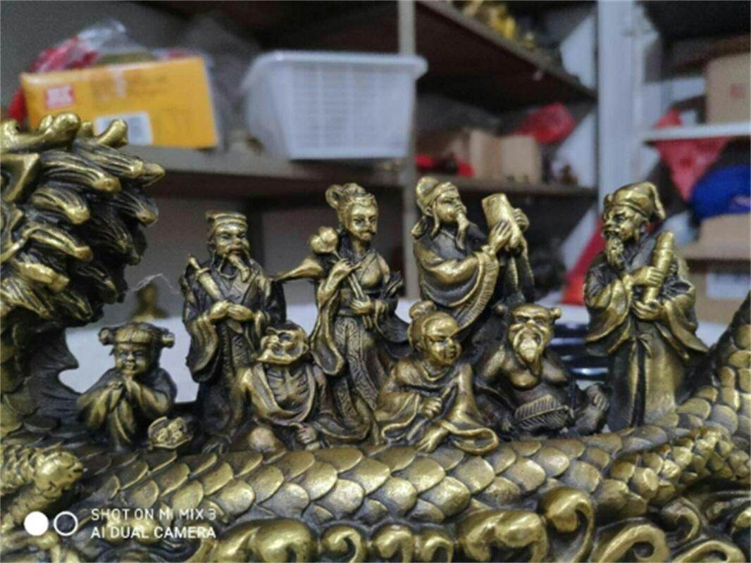 八仙过海摆件龙舟头铜办公室招财招财旺人缘避免口舌客厅书房门口