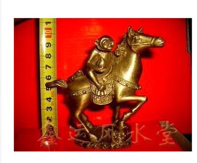 家居中式马上封侯风水纯铜旺权贵招财镇宅摆件办公室古桌面仕途号