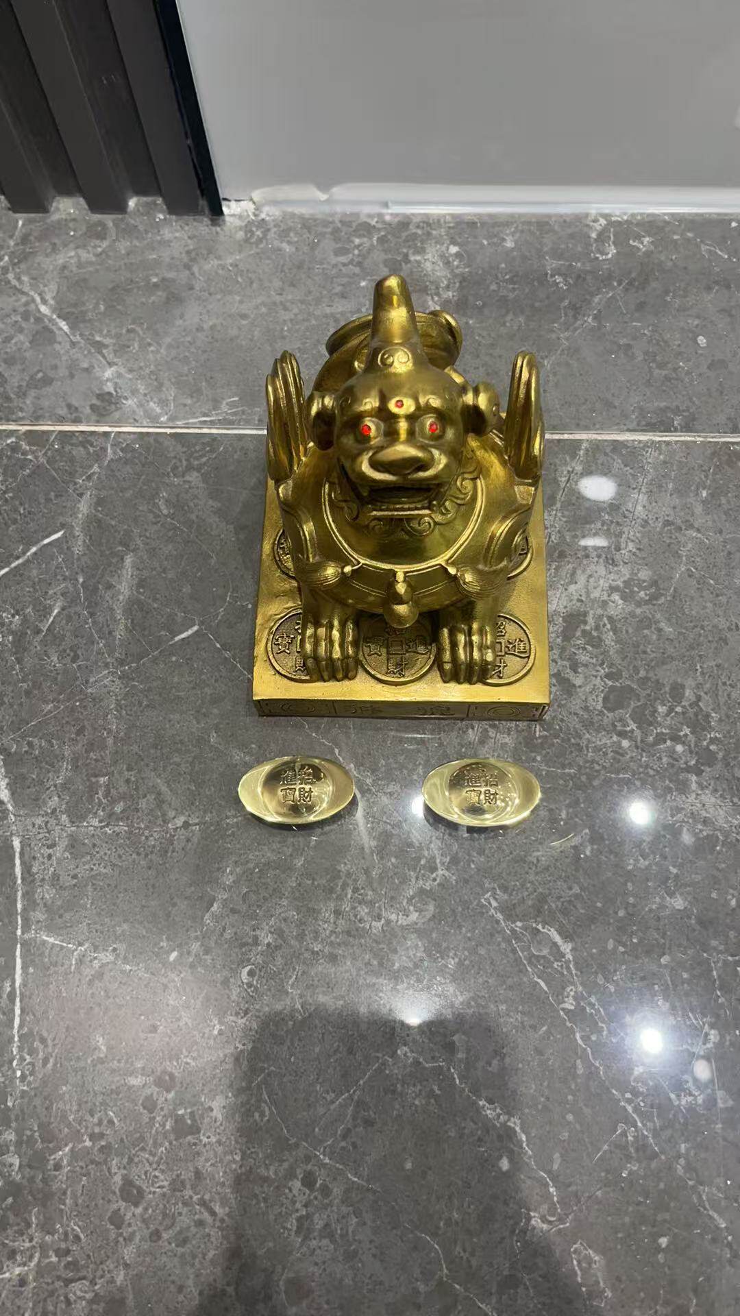 招财摆件貔貅纯铜赠品元宝客厅中式家居装饰乔迁开业礼品不含底座