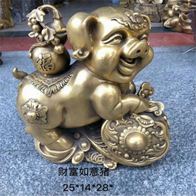 如意办公室桌面领导中式风发财猪