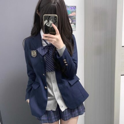 jk西装外套莓喵原创正版西服jk制服套装春秋校供感学院风绀黑灰色