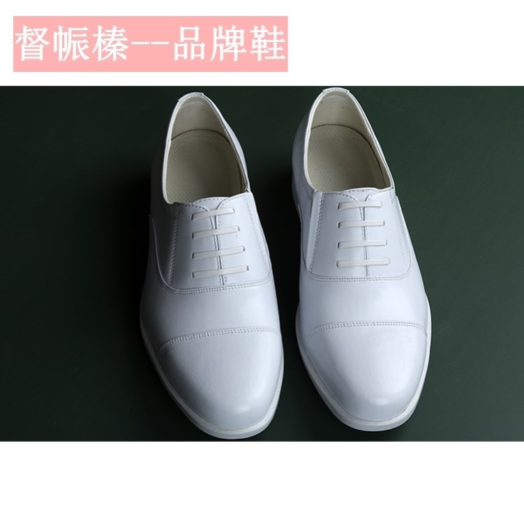 春秋演出工作小白鞋三接头男英伦尖头白皮鞋真皮商务正装婚礼拍照
