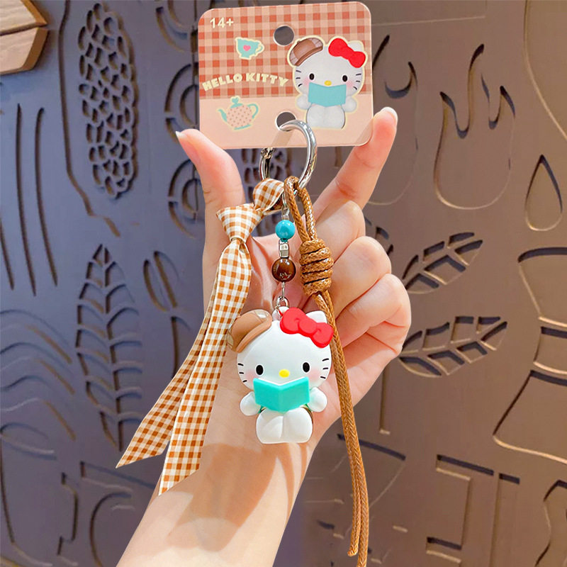 正版HelloKitty硅胶钥匙扣可爱凯蒂猫汽车钥匙链kt包包挂件小礼物