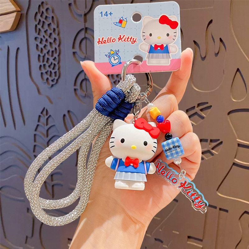 2026新品正版Kitty凯蒂猫钥匙扣可爱Kt手绳汽车钥匙链包包挂件