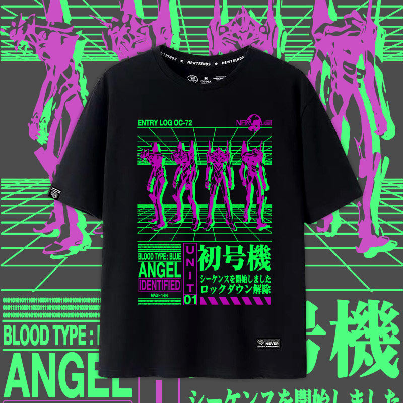 EVA新世纪福音战士联名初号机01动漫日系男女青春情侣短袖T恤jl