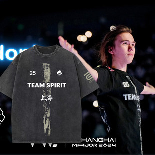 Spirit绿龙队上海Major限定队服CSGO电竞T恤donk同款 圆领短袖