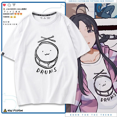 哭泣少女乐队安和昂Drums周边二次元休闲T恤男女同款上衣短袖dt