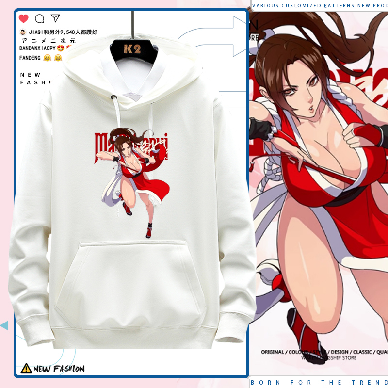 拳皇SNK不知火舞饿狼传说街机格斗游戏印花连帽卫衣男装潮LN