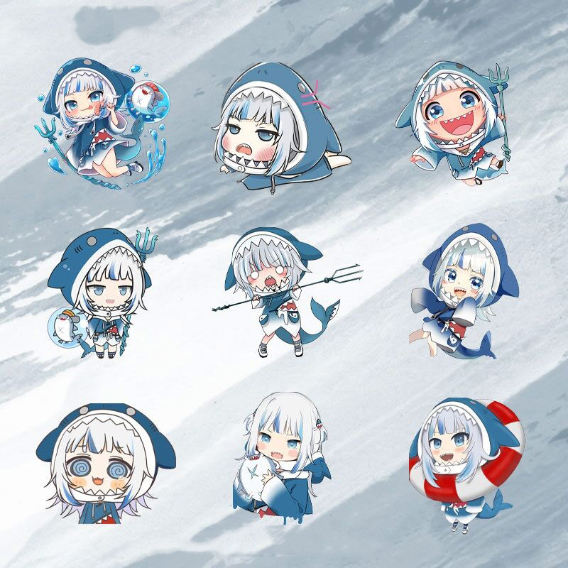 鲨鱼娘二次元周边短袖GawrGura