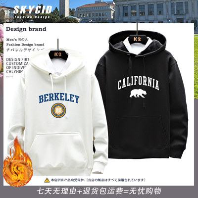 加州大学伯克利分校加绒卫衣秋冬季UC Berkeley纪念品校服周边ne