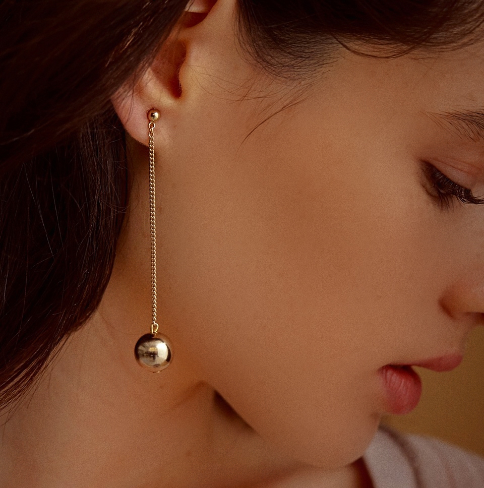 koch镀金14k金珠吊坠女无耳洞