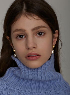 925纯银针巴洛克法式复古不规则珍珠耳钉澳白贝珠耳夹无耳洞耳饰