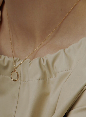 银色不规则几何原创设计师项链