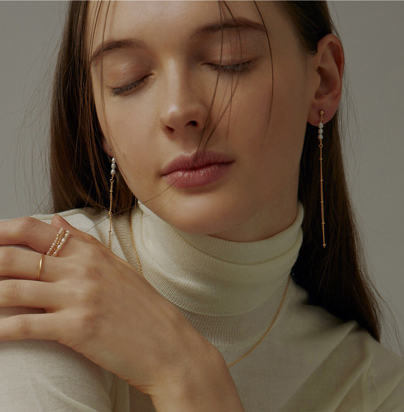 koch天然淡水珍珠耳线耳勾温柔