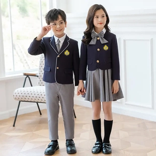 儿童西装礼服学院风jk白衬衫dk制服小学生西服外套套装女童表演服