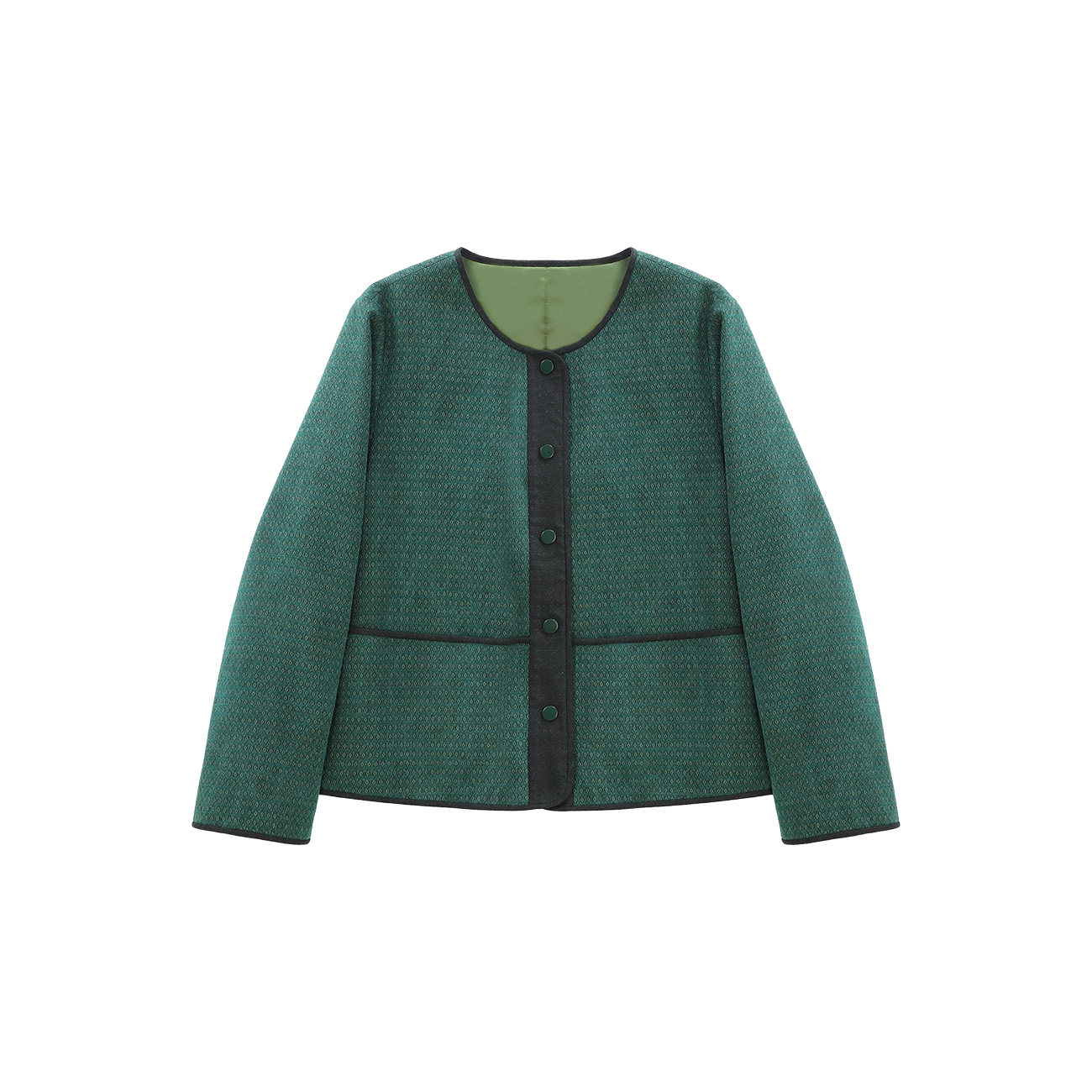 【大愿专享】小方格绿色柞蚕丝棉服  28163