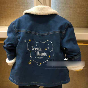 清货冬款女童加厚加绒羊羔毛牛仔外套TKJJ204T51B
