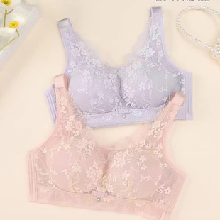 万姬娜文胸无钢圈薄防走光婴儿棉亲肤柔软调整型大码CD杯内衣588