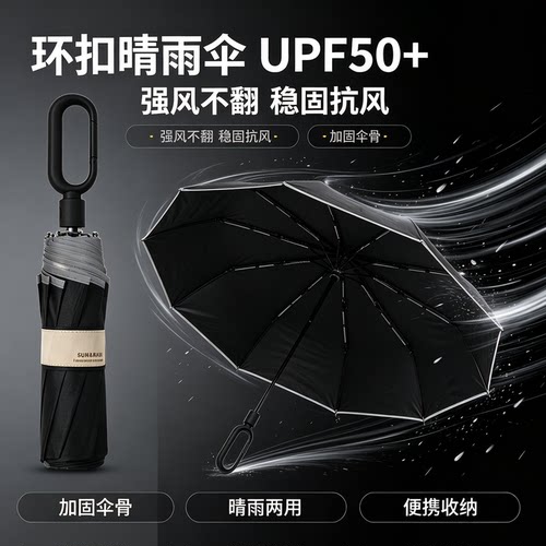 小巧便携全自动抗风三折晴雨伞