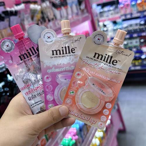 泰国粉底液711代购mille米乐妆前乳bb霜隐形霜提亮顺滑皮肤素颜霜