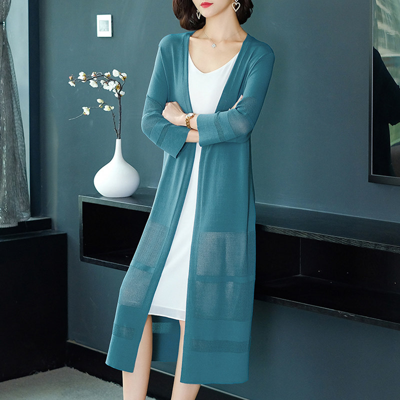 冰丝开衫女中长款披风薄款外搭2020年春夏新款韩版宽松休闲防晒衣