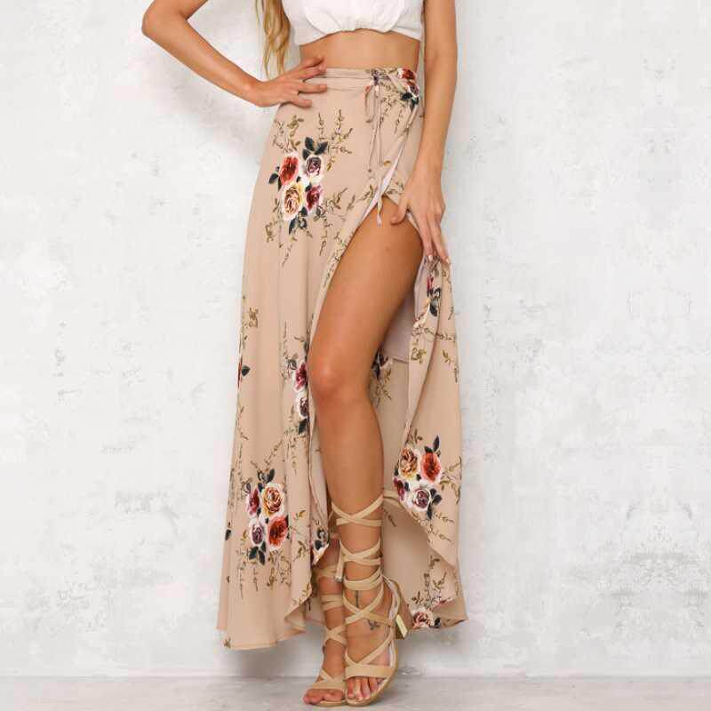 Vintage floral beach long maxi skirt women Summer high waist|msdalam kategori Butik wanita / wanita, skirt - dari Buy2taobao.com untuk memberikan perkhidmatan ejen Taobao profesional membeli